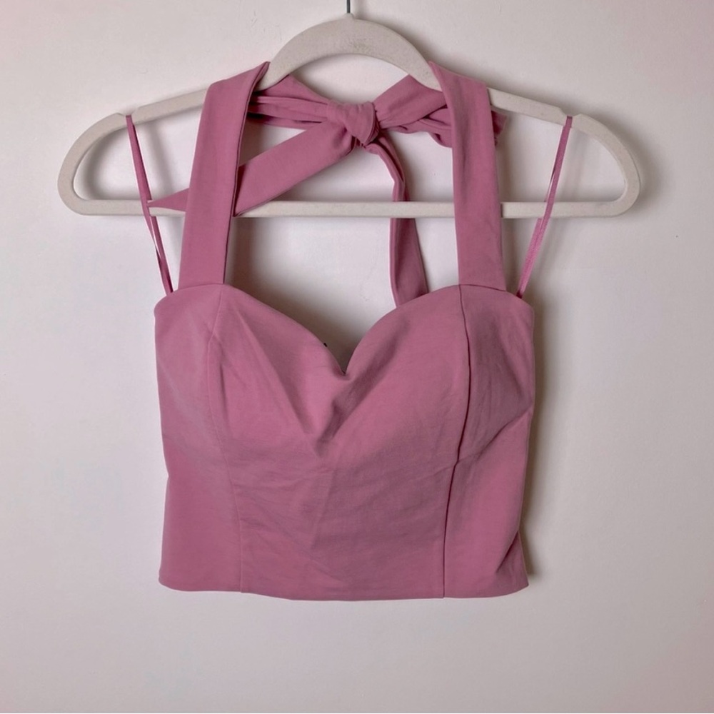 Express Pink Bustier Halter Top